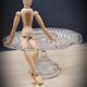 Pie dish or cake on foot transparent molded glass
