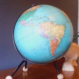 Dry terrestrial globe, world map from the 60s