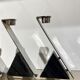 Suite of 3 1970 chrome and marble candlesticks