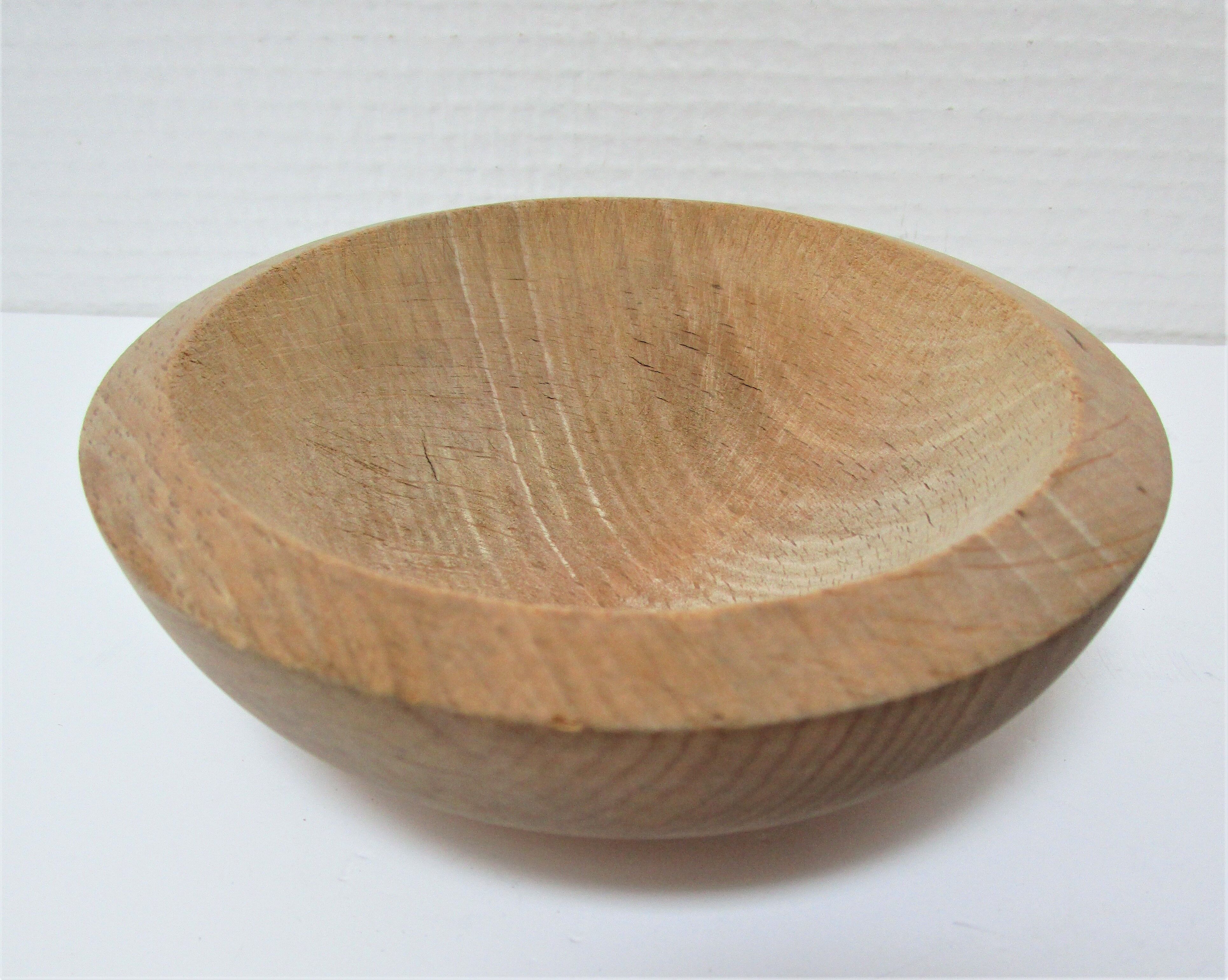 Three bowls solid wood turned patinated vintage
