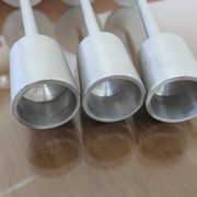 Series of 3 Scandinavian candle holders, minimalist, in 70s aluminum