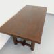 Brutalist rectangular dining table by Georges Robert in pine wood.
