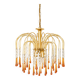 Vintage chandelier with amber pendants, Murano style.