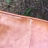 Club sofa in light brown cowhide leather