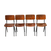 Set of 4 vintage Chairs Marko compass feet