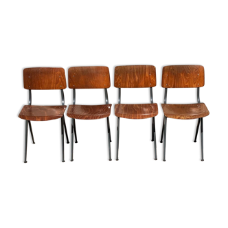 Set of 4 vintage Chairs Marko compass feet