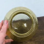 Globe abat-jour vintage en verre texturé ambré