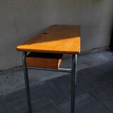 Hitler style 1960 double school desk with locker