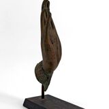Patinated Bronze Buddha Hand, mounted on a Base, Thailand, 20th Century