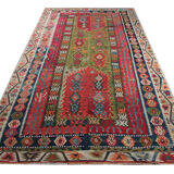 Decorative Tribal Antique Rug, Handwoven Green, Red Oriental Rug- 179x413cm