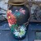 Ceramic vase bouquet of flowers painted and signed by Escoffier