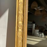 Golden rectangular mirror 150x31cm