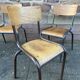 Lot de 4 chaises d'école dépareillée vintage