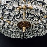 Bronze and crystal hot air balloon chandelier