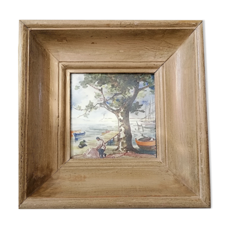 Juans ceramic golf painting