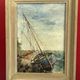 Oil on canvas Boat at the coast of Etel Damgan, Morbihan - H. Delille