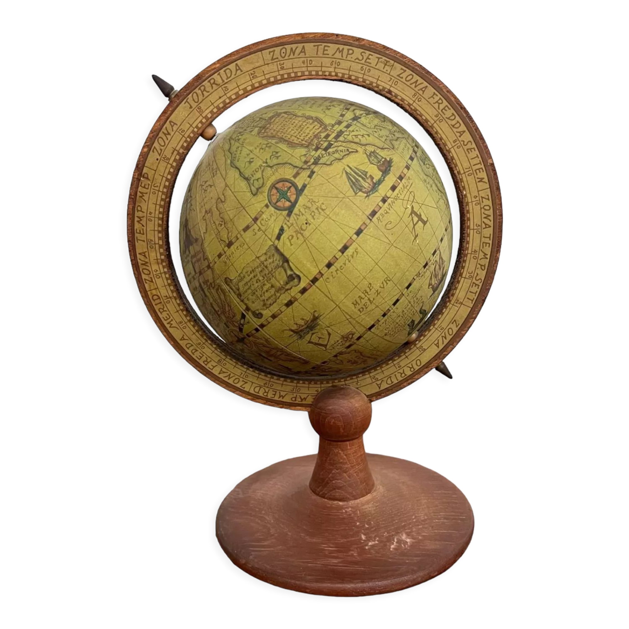 Globe rotatif vintage