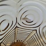 Art Deco vase in molded pressed glass, amber color