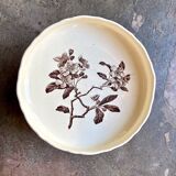 Large Creil & Montereau fruit bowl in brown ironstone