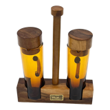 Oil & vinegar set in olive wood