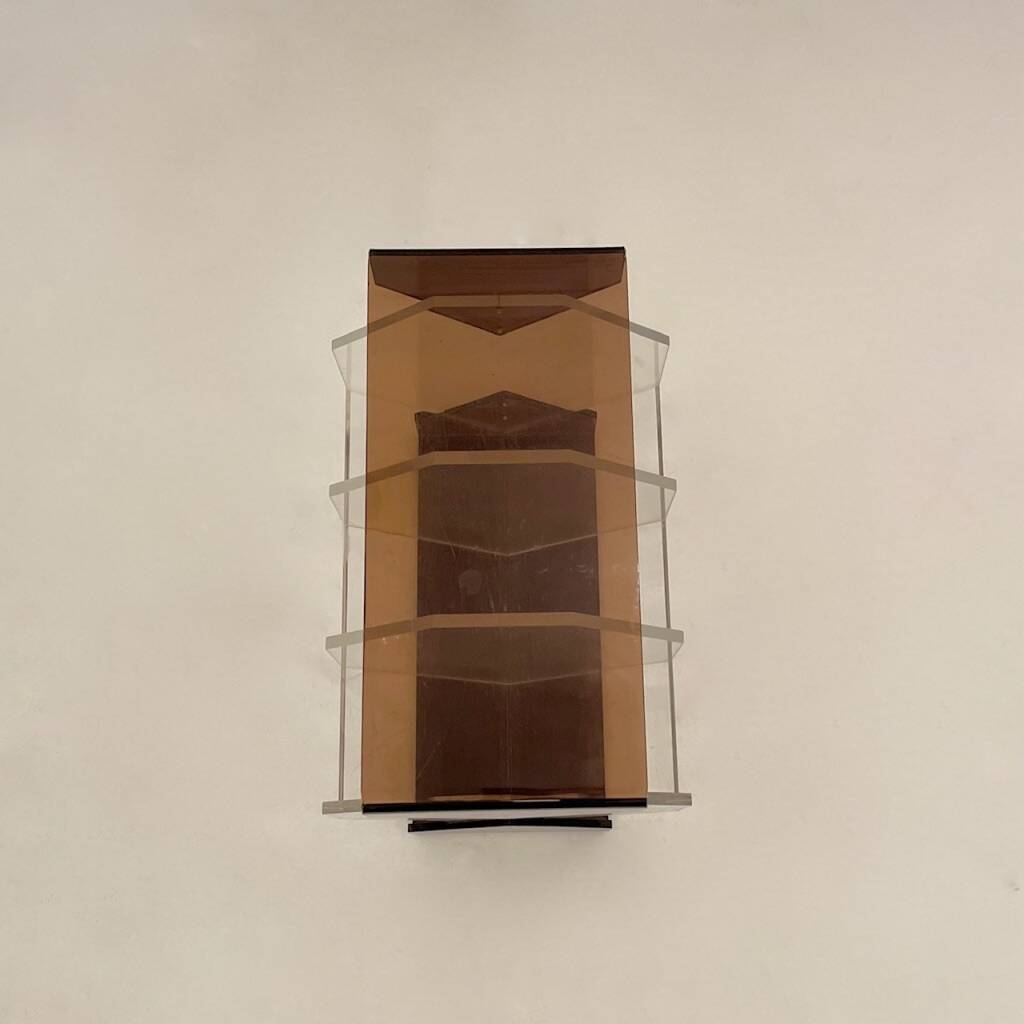 Vintage Plexiglass Newspaper Holder by Michel Dumas
