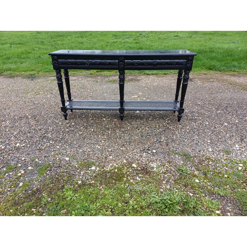 Napoleon III style wooden and cane console