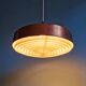 Scandinavian pendant light in copper and teak, 1960s