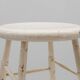 Rustic white wooden low farm stool, France ca. 1920