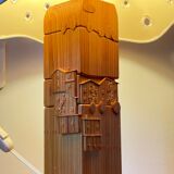 Pine lamp carved 80s