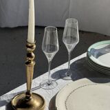 Set of 8 antique turquoise deep plates with a gold rim D22.5