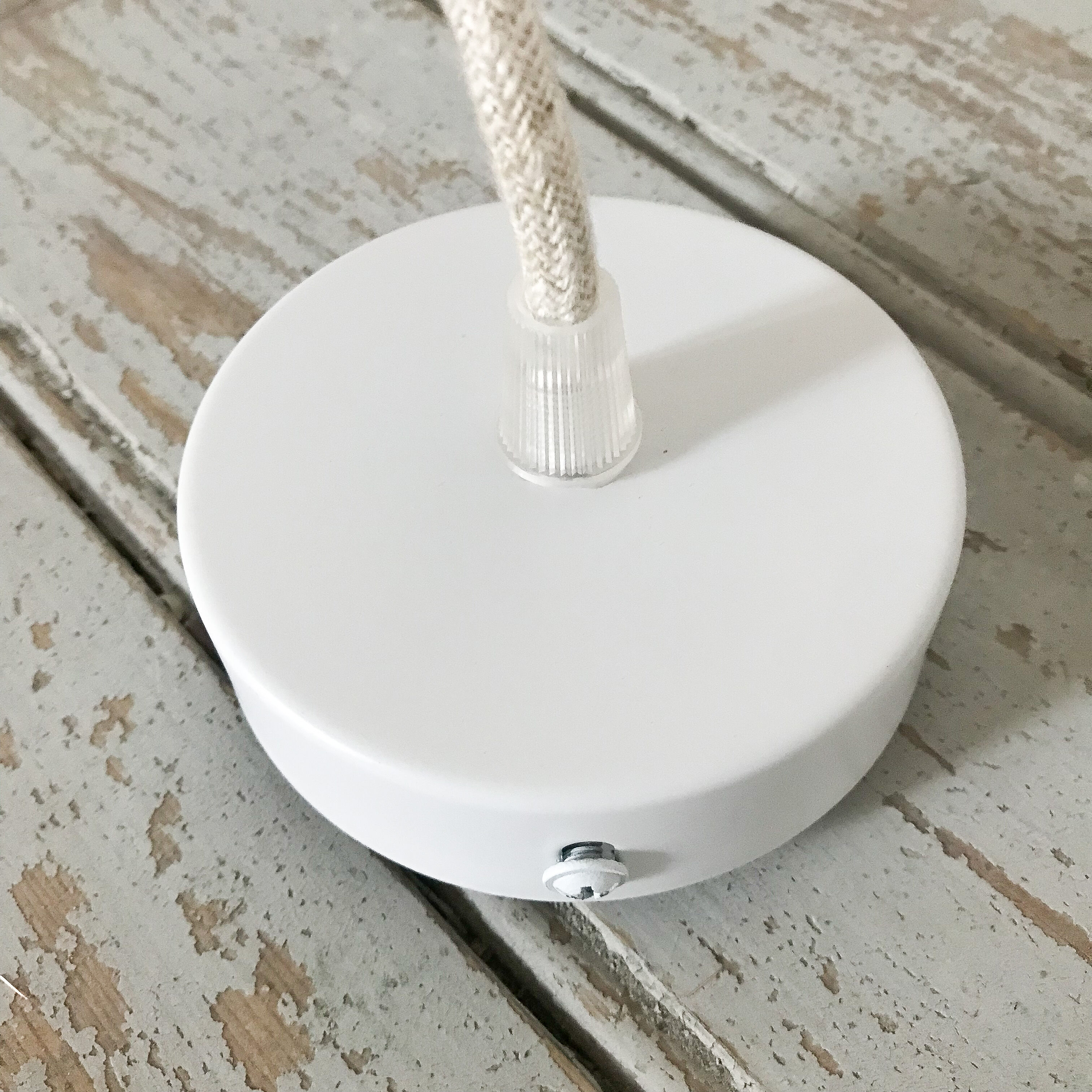 Suspension vintage en plastique rouge et beige