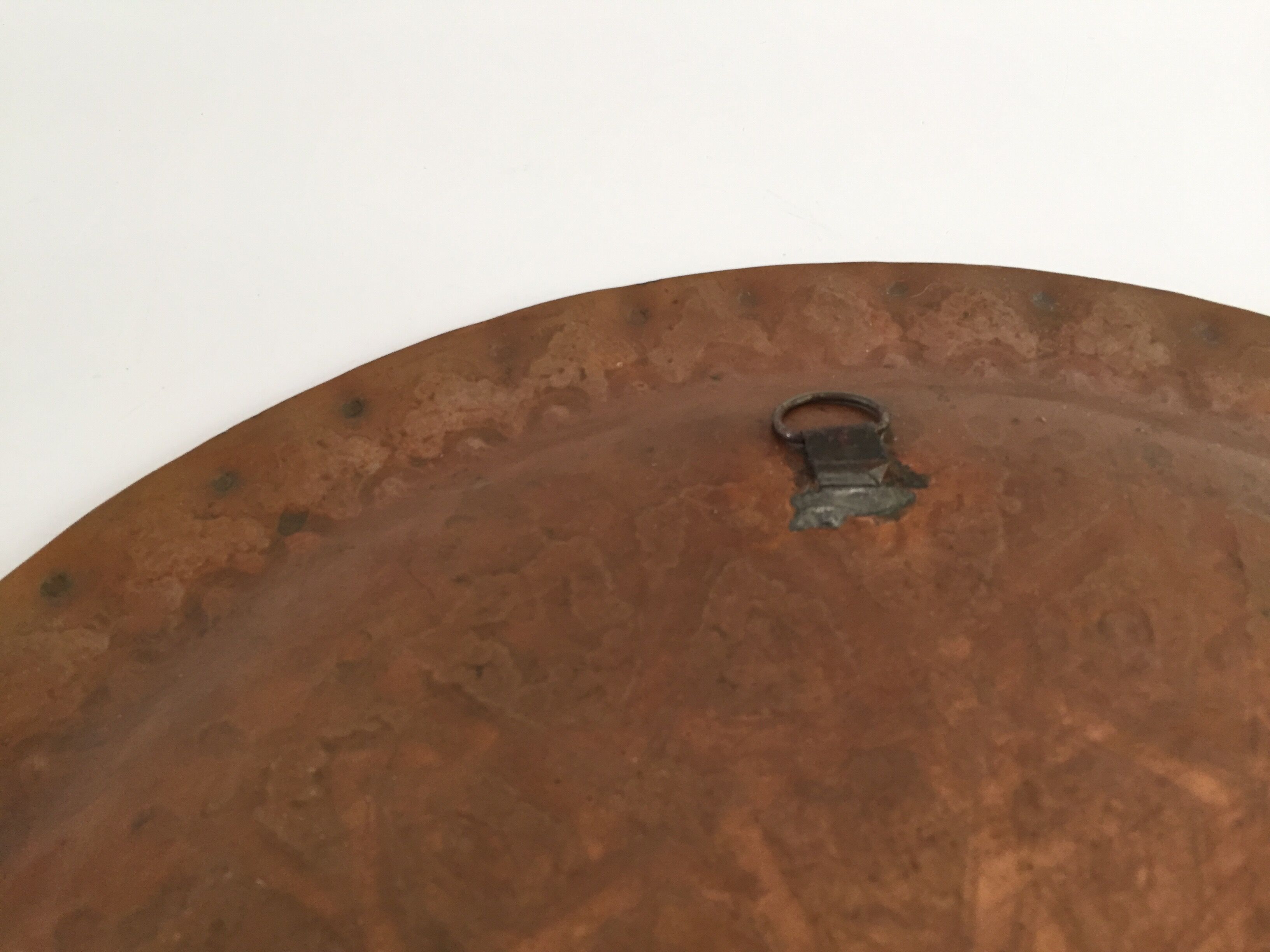 Artisanal oriental copper tray