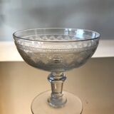 4 old glass champagne cups