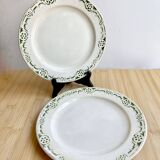 Duo of Badonviller Art Deco Iron Earth plates