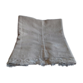 Drap en toile lourde blanc cassé monogramme  OP