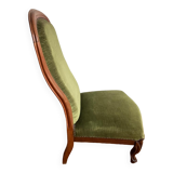 Green velvet armchair