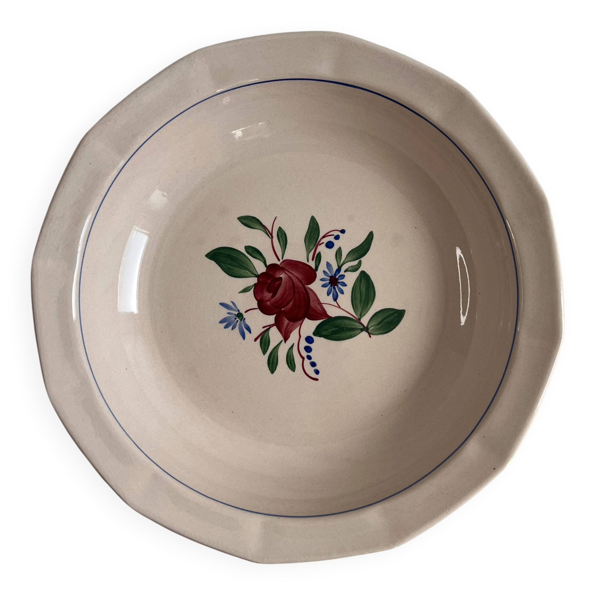 Presentation plate Sarreguemines and Digoin hand-painted