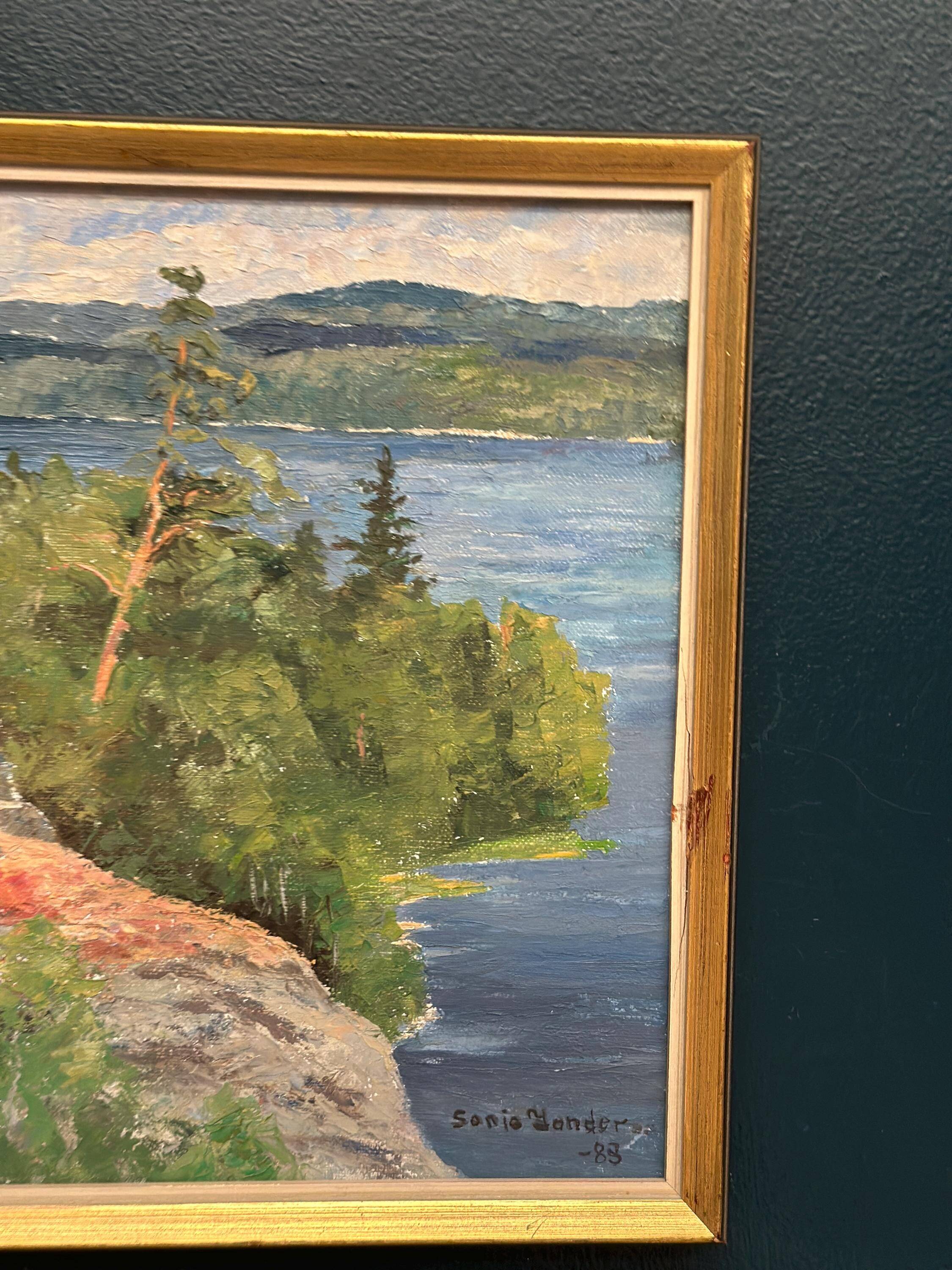 Original Swedish Oil on Canvas – “Landscape” by Sonia Yander –  Dated 1983