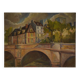 Tableau huile sur toile de style figuratif post-impressionniste, Canal Poirot, 1980