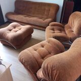 Velvet sofa and armchair set