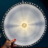 XXL vintage opaline lampshade pendant light