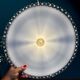 XXL vintage opaline lampshade pendant light
