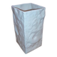 Small vintage Italian square vase, in white ceramic, fossil decoration