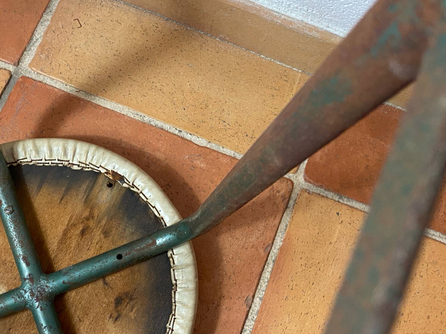 Vintage industrial metal stool