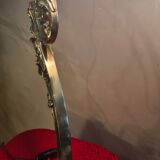 gilded bronze lamp 58x25x6kg glass shell lampshade 1960 original electric o