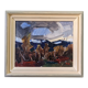 Peinture à l’huile encadrée Paysage vintage suédois du milieu du siècle