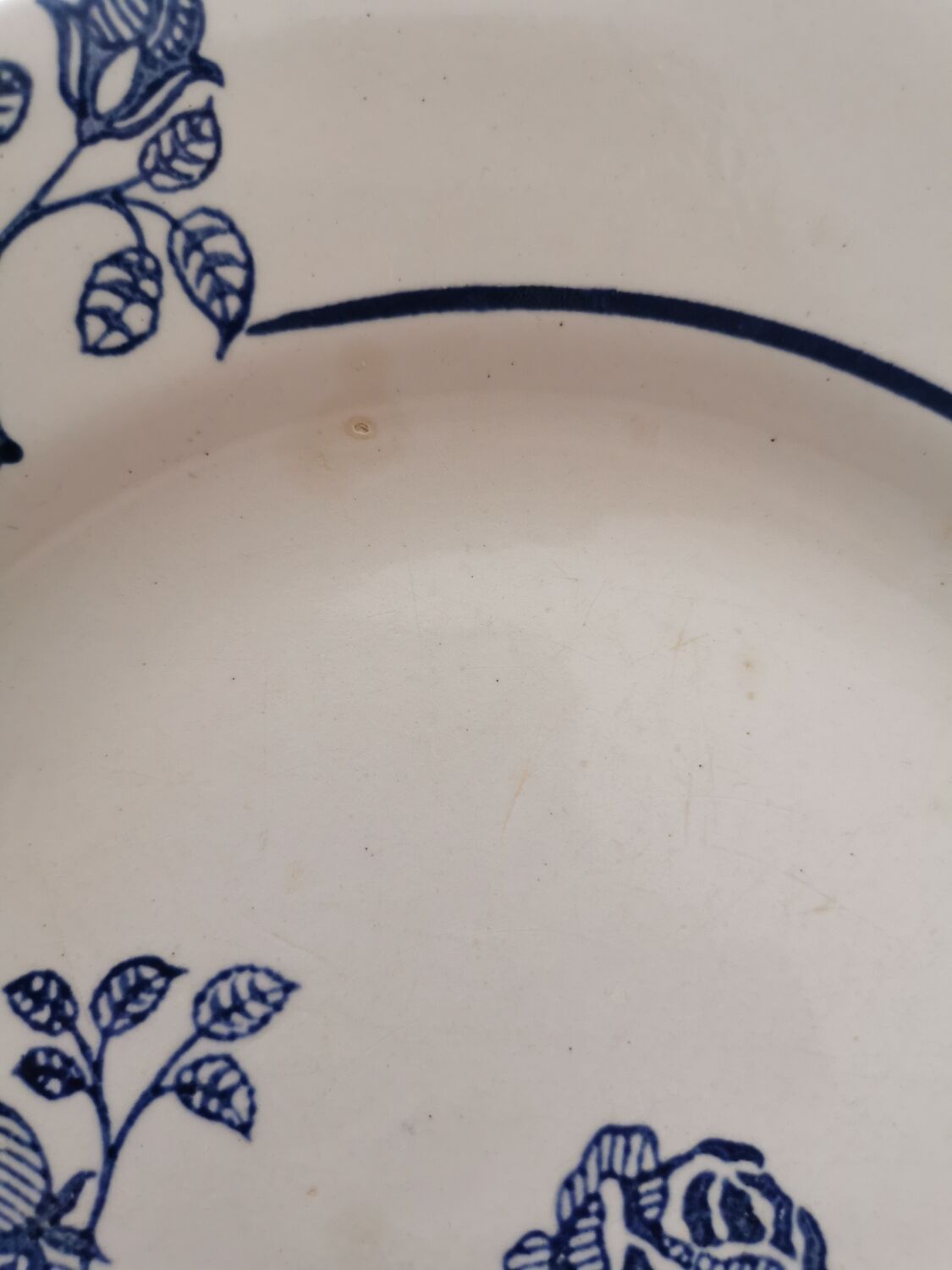 Old St Amand flat plates, blue roses