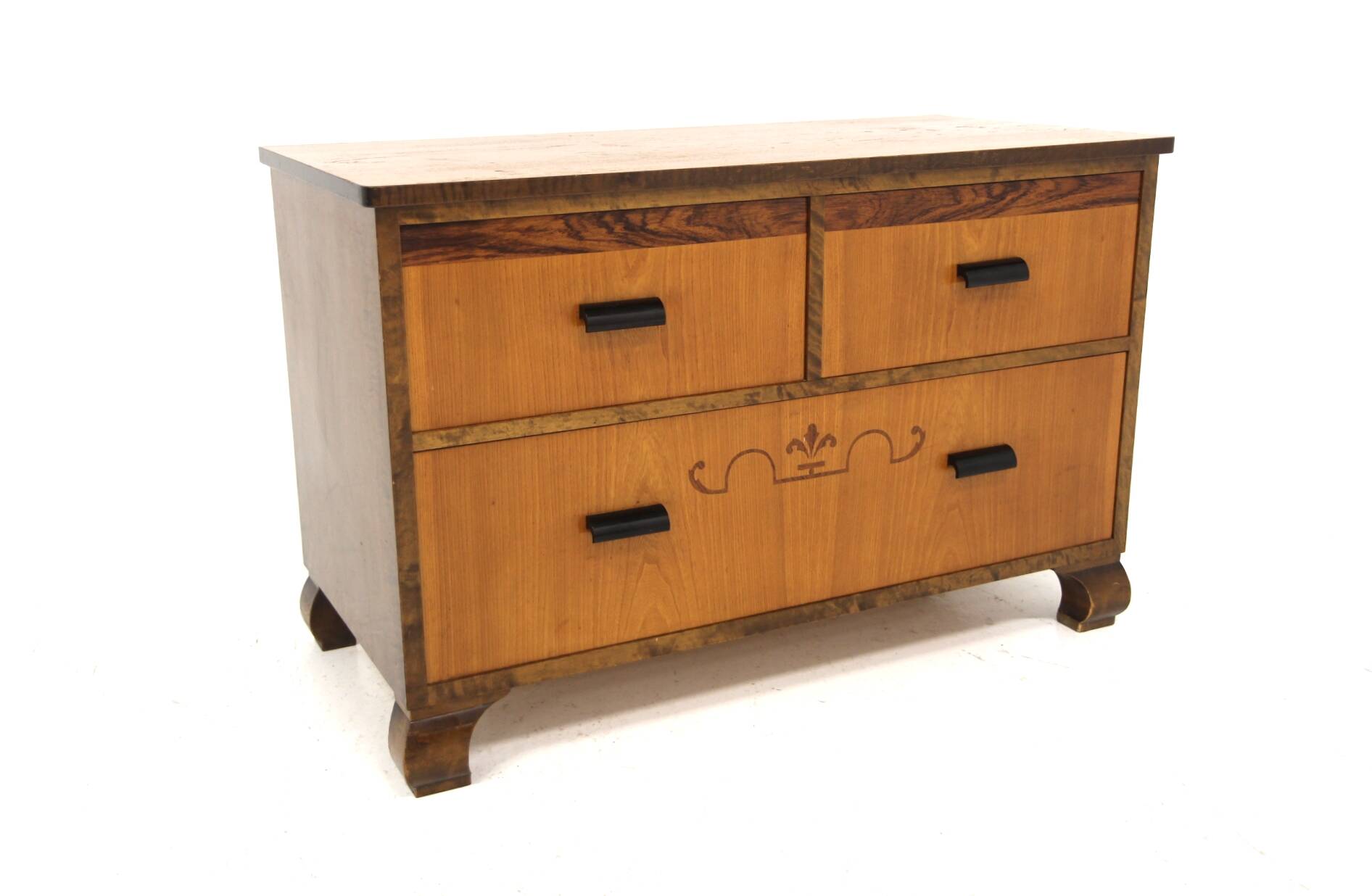 Commode scandinave en orme et en noyer, Swedish Modern, Suède, 1930
