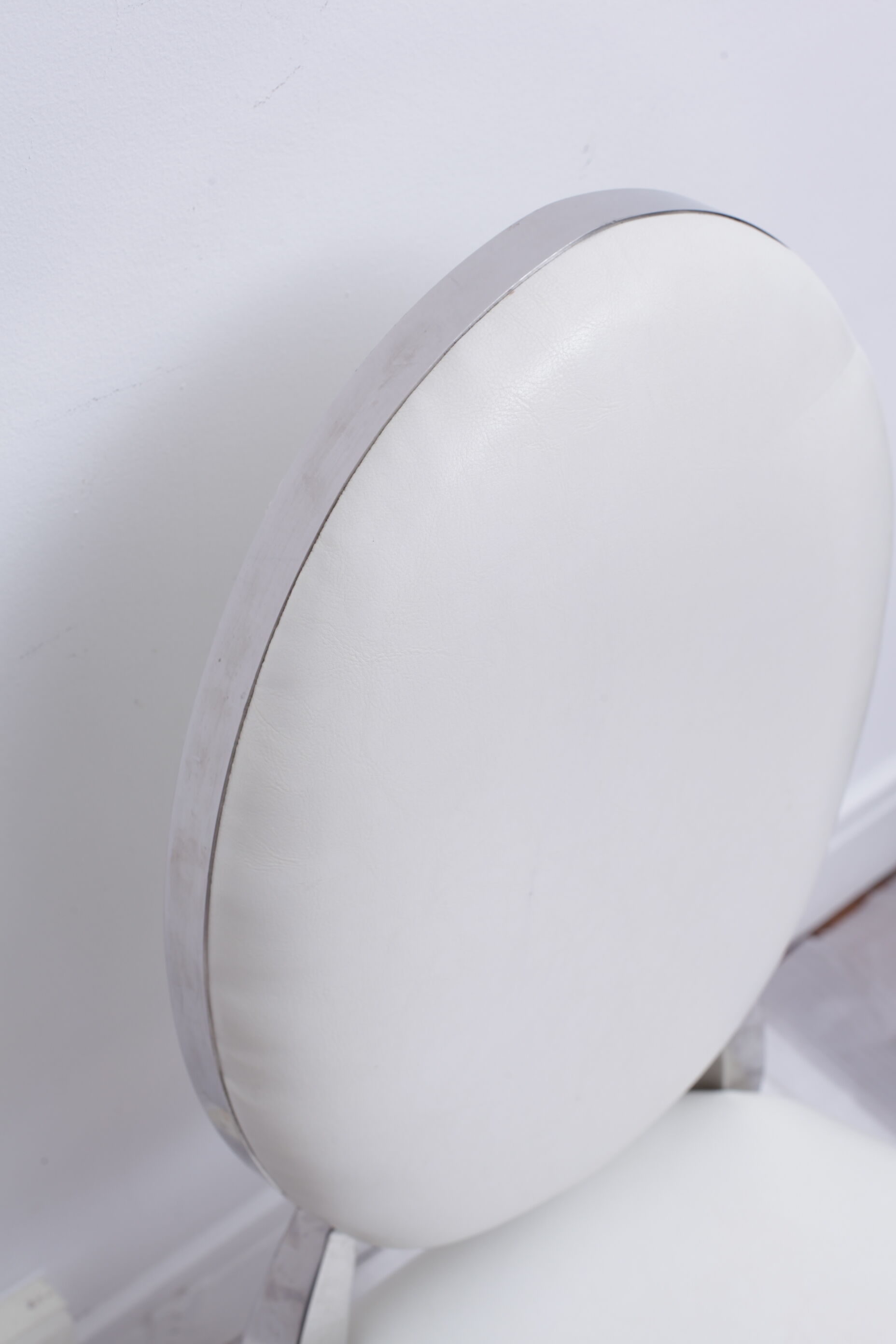 White skai chair and chrome legs