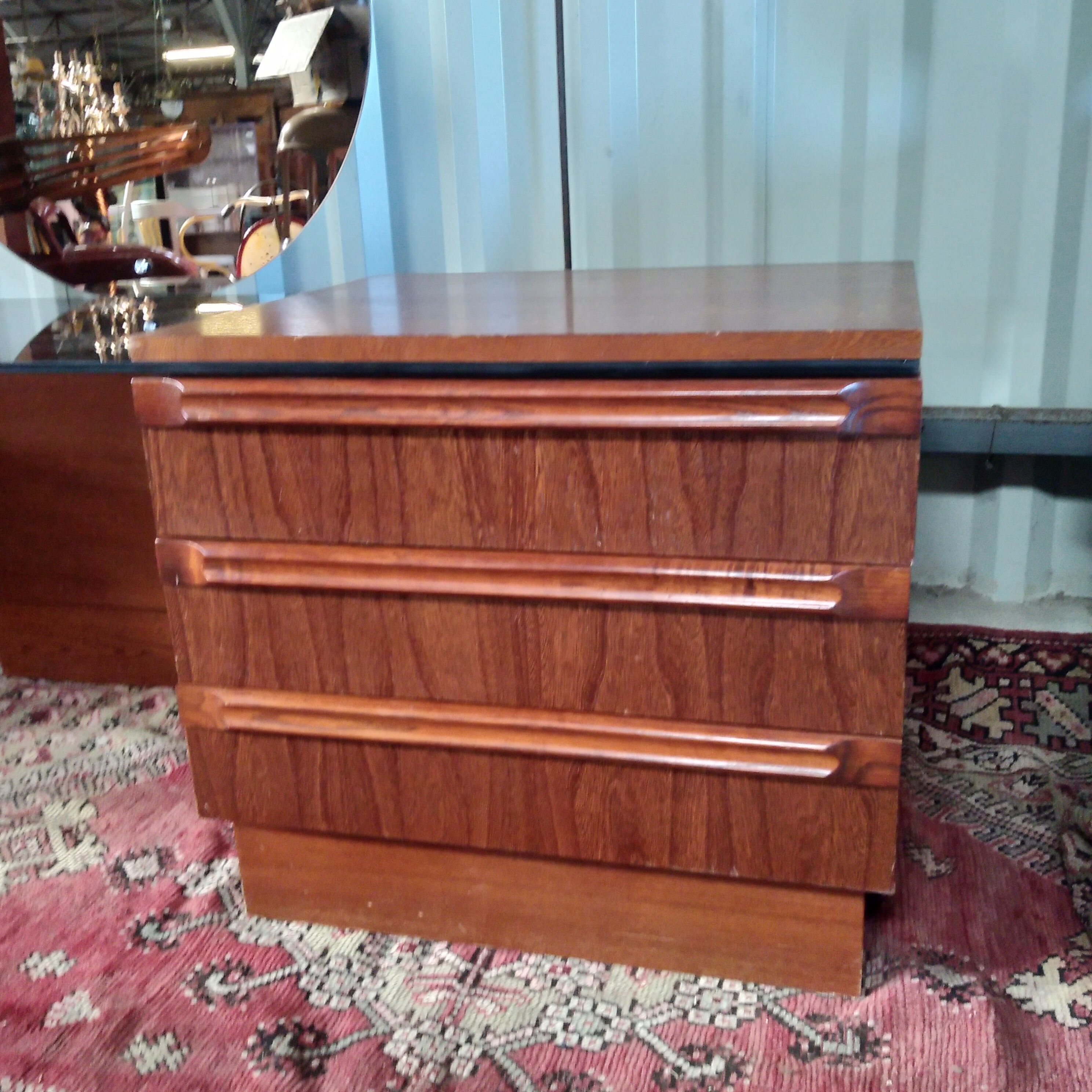 Wood and glass dressing table 1970